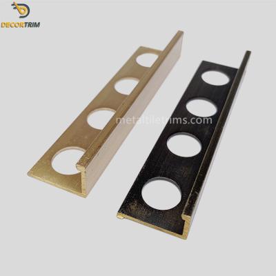 10mm 12mm Brass Tile Trim Straight Edge For Flooring Transtion