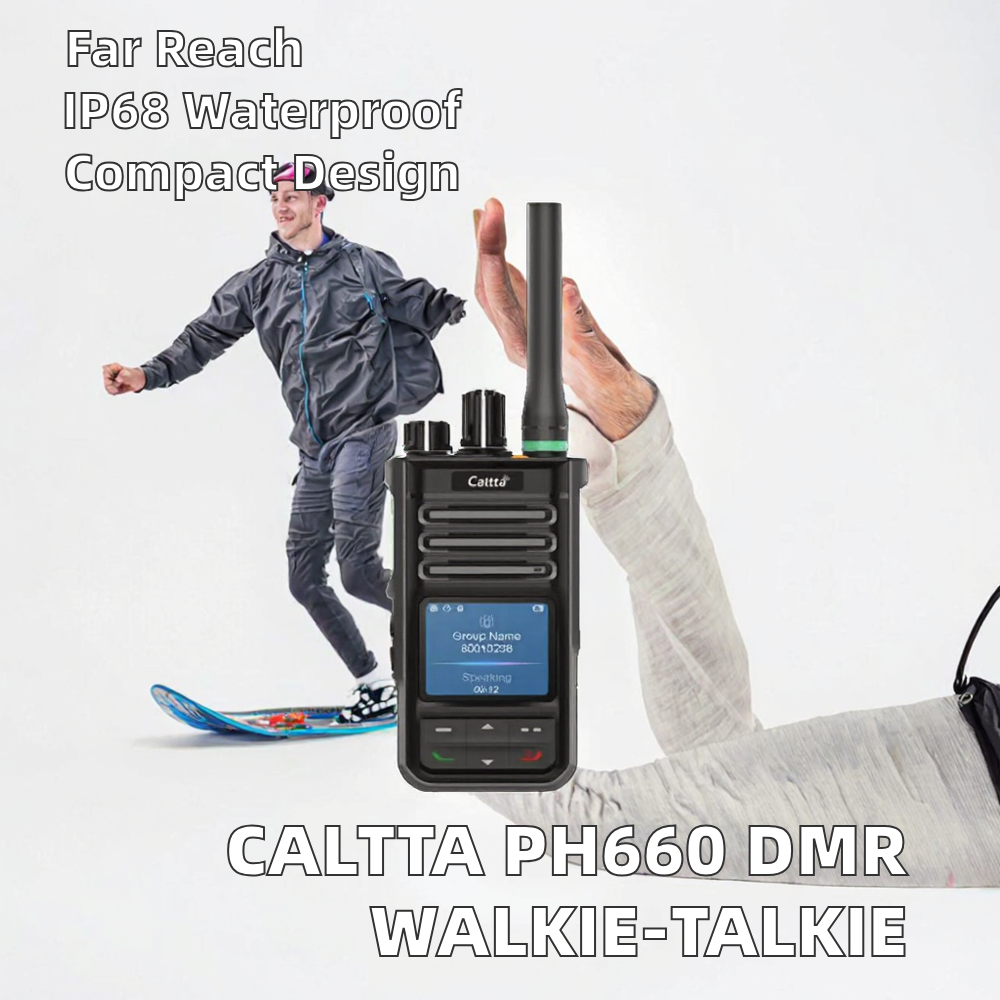 Caltta PH660 Digital DMR Handheld Walkie-Talkie IPX-8 Waterproof Two-Way Radio with 5W Output Power and 3000-3500mAh Battery