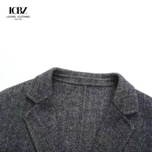 Кожаное кашемирное пальто для мужчин осенью и зимой двусторонний плакат