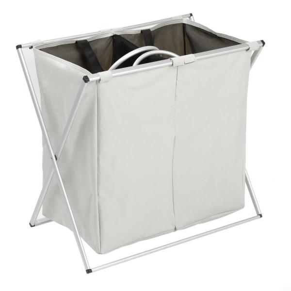 Foldable Clothing Bag Collapsible Extra Large Washing Dirty Clothes Laundry Basket Hamper 3 Compartments