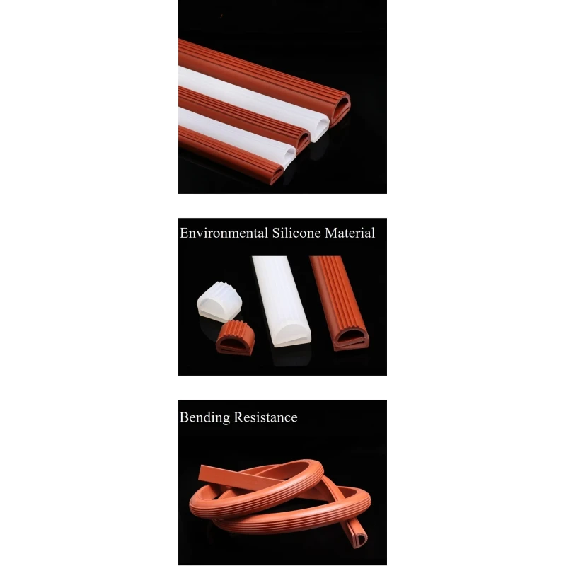 Heat Resistant E P Shaped Silicone Rubber Seal Strip Rubber Gasket for Baking Oven Door