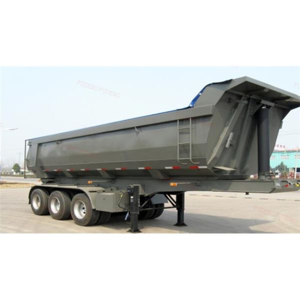 50 Ton Dump Truck Trailer 2 Axle , Dump Tractor Trailer With Dual Line Brake System