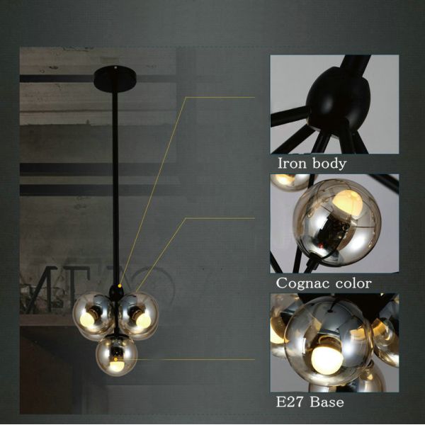 5,10,15,21 head bulbs DNA bubble glass ball pendant light magic bean pendant light
