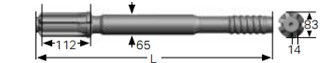 Tamrock HL1000 GT60 Twiz60 670mm Shank Adapters For Tunneling Applications