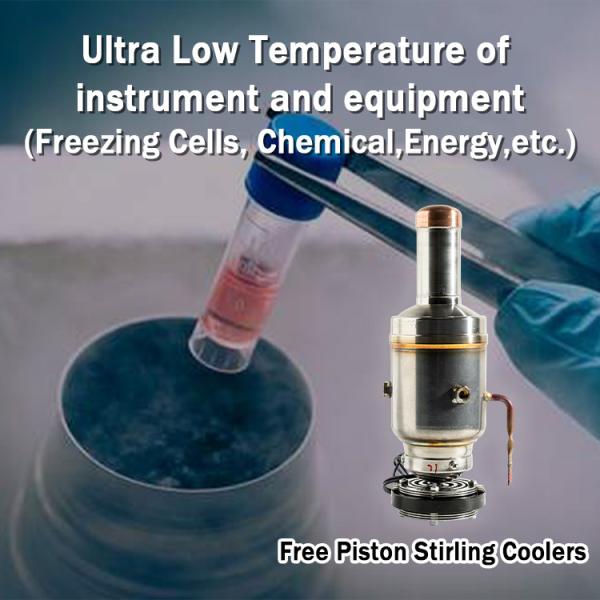 Criocooler de Stirling de pistão livre de temperatura ultra baixa 130K Refrigerador com refrigerante de hélio