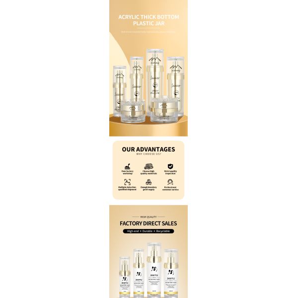 макияжа красоты 30ml 50ml 100ml 120ml набор skincare контейнеров сливк бутылки 50g лосьона пластикового акрилового косметический роскошный