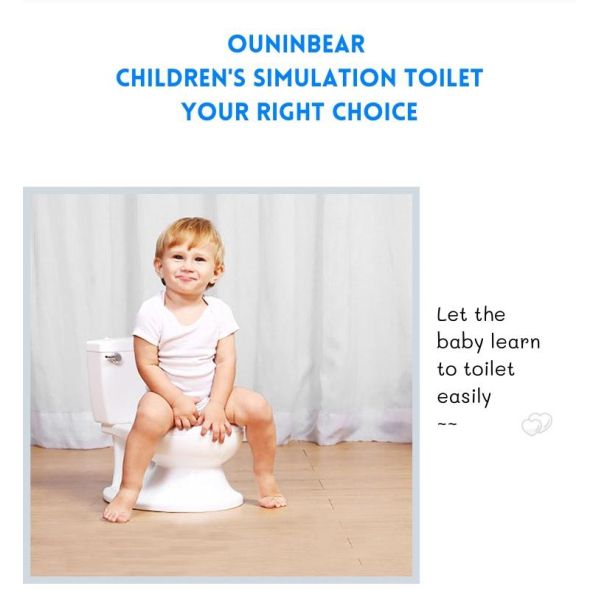 childrens potty toilet with Flushing Sound White Blue Pink Solid Design