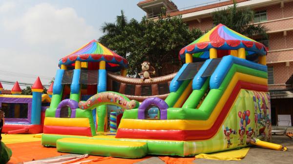 Inflatable Amusement Park For Kids Giant Activity / Commercial Bounce House Combos