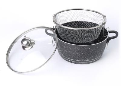 2.5mm 2 Layers Marble Coating 1.5 Quart Soup Steamer Pot
