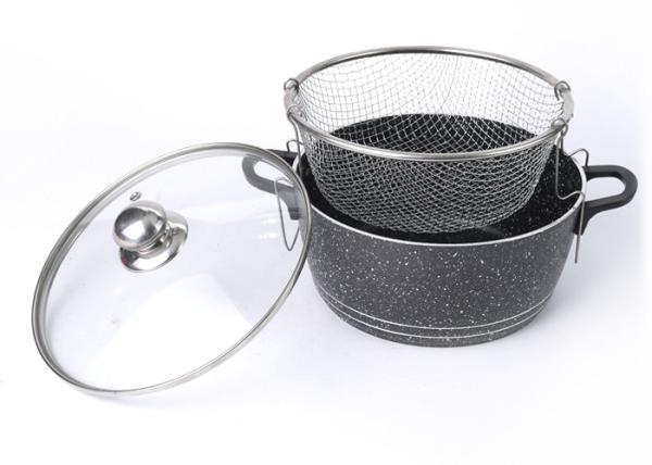2.5mm 2 Layers Marble Coating 1.5 Quart Soup Steamer Pot