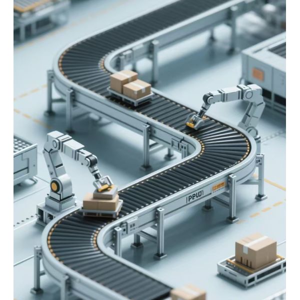 pace-Saving Curved Belt Conveyor Line for Seamless Product Flow in Assembly