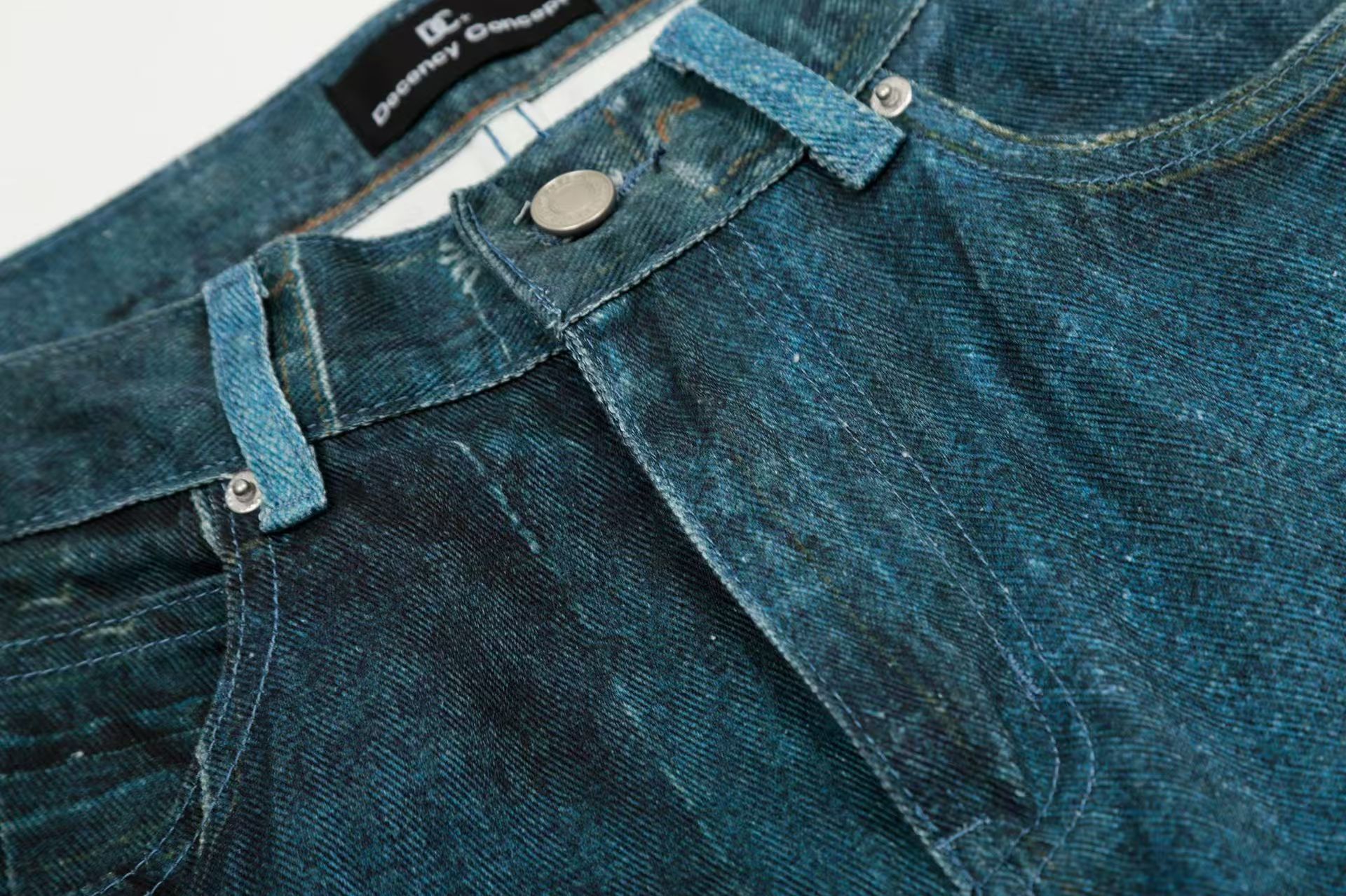 Breathable Classic Denim Trousers Soft Cotton Blend Comfortable Fit Suitable for Office Casual and Outdoor Activities
