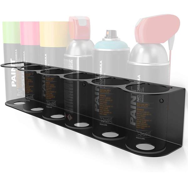Wall Mounted Steel Holder for Spray Cans Space-Saving Garage and Workspace Organizer