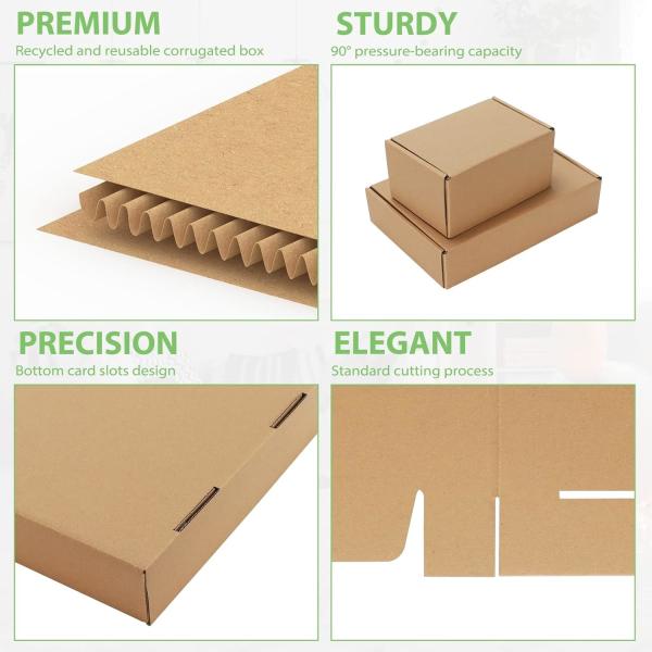 Shipping Boxes Set Of 20, Brown Corrugated Cardboard Literature Mailer Box For Packaging, Mailing, Business