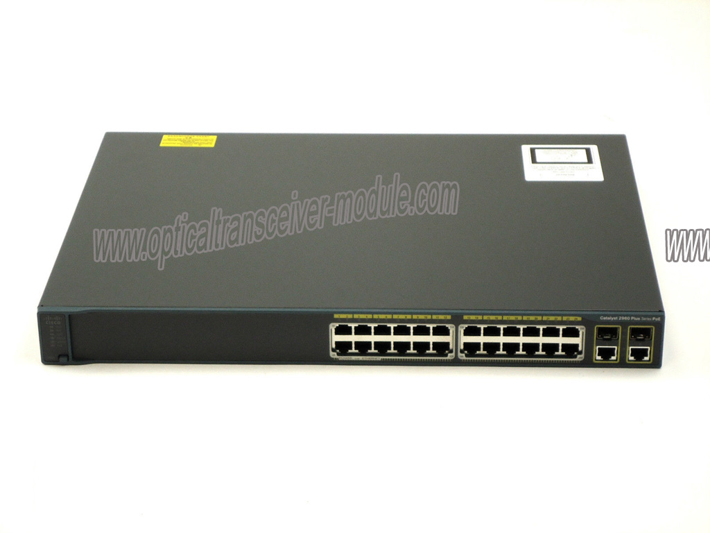 Переключатель оптического волокна катализатора WS-C2960+24PC-L Cisco, переключатель локальных сетей с портом волокна