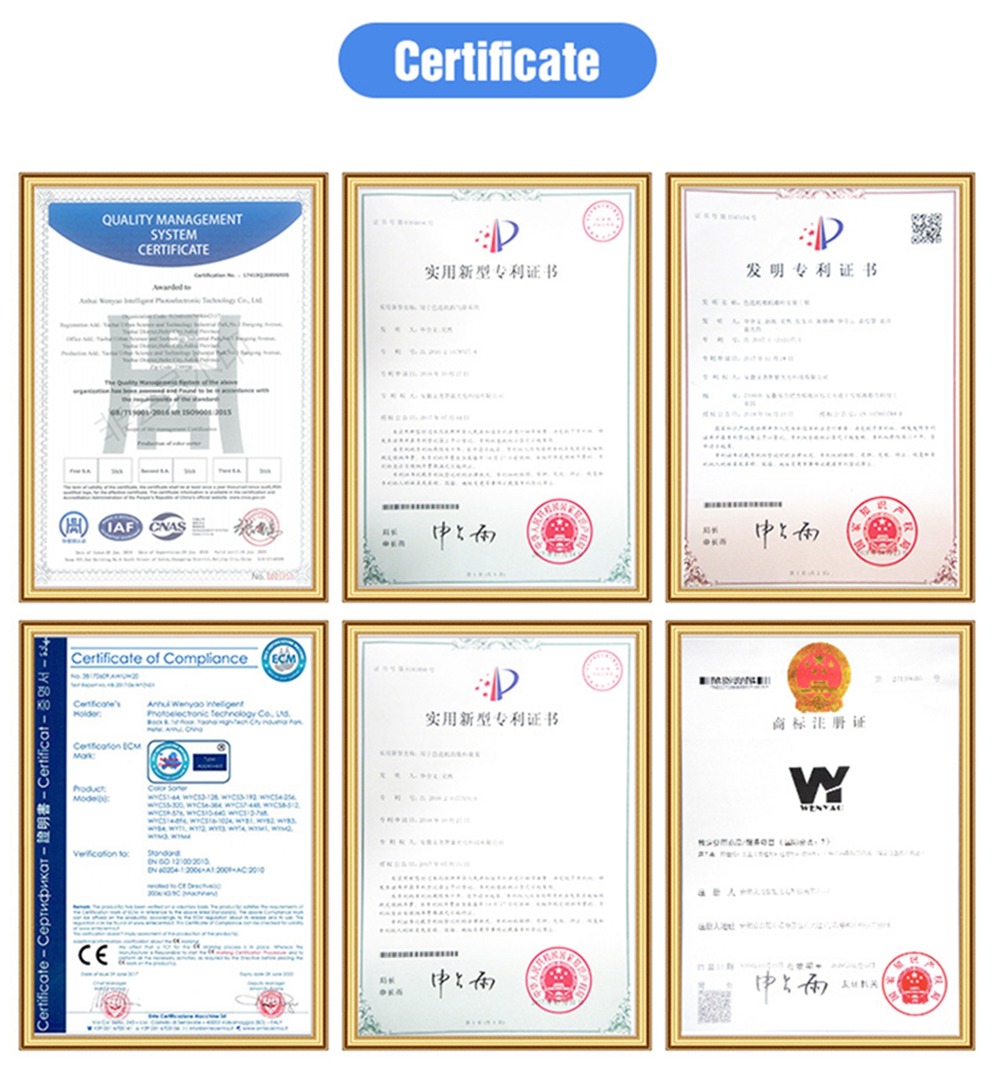 Wenyao CCD Carame Optical Parboiled Rice Separation Machine Single Chutes Color Long Grain Parboiled Rice Color Sorter Machine