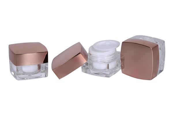 O creme 5ml cosmético luxuoso do Od 35mm range o quadrado acrílico do ouro