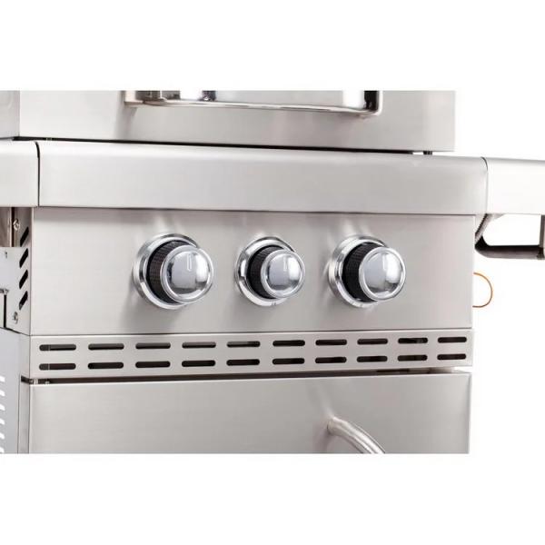 Grelhas de aço inoxidável de grande capacidade pretas Trolley Grill com queimador lateral de gás