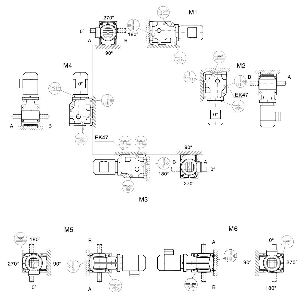 EK Series Helical Bevel Gear Motor