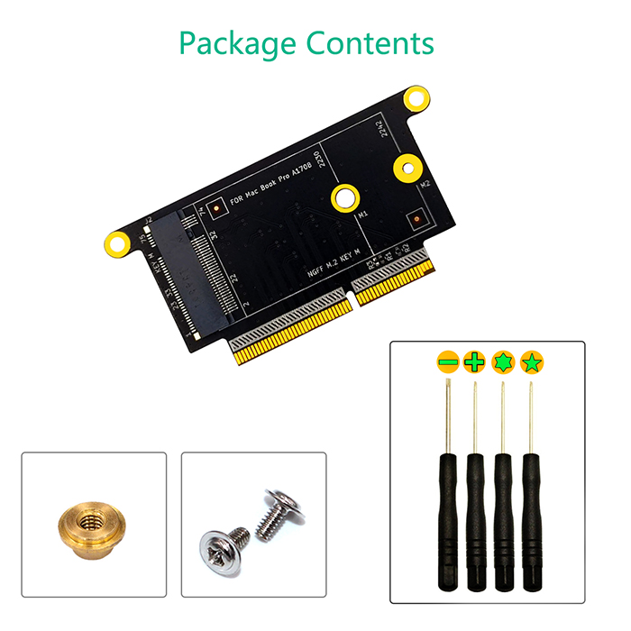 Тип переходник ключа m 2230/2242 NGFF M.2 NVMe для модели Macbook A1708