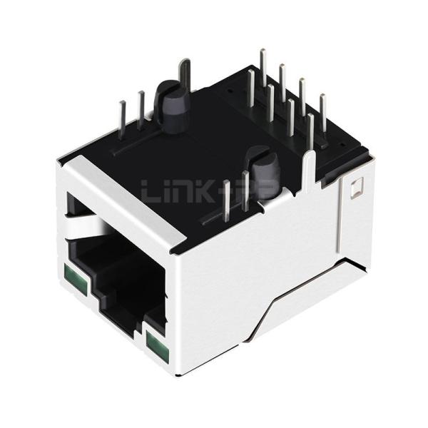 LPJ16221BZNL 100 Base-T Tab Up Green/Green Led 1x1 Port Right Angle RJ45 Industrial Connectors