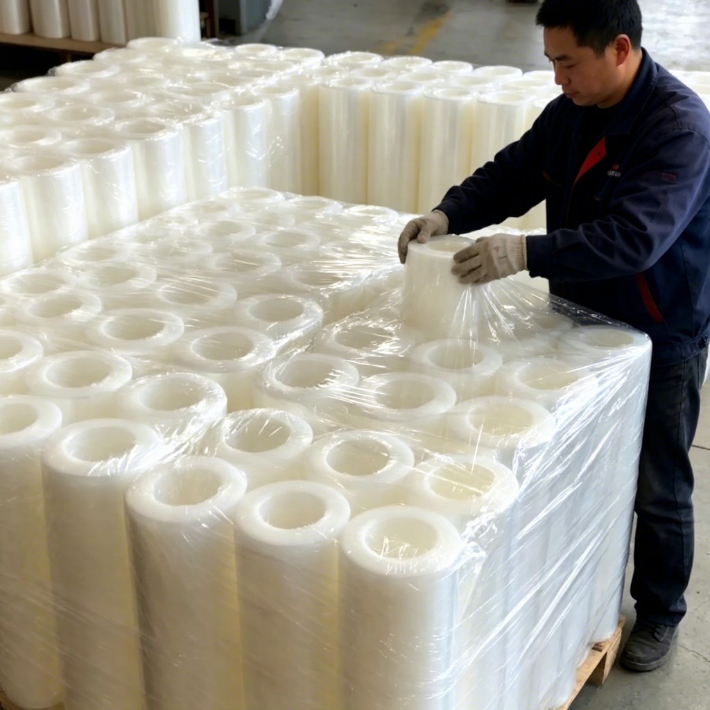 100% Virgin Material Coreless 500Mm Industrial LLDPE Stretch Film Soft