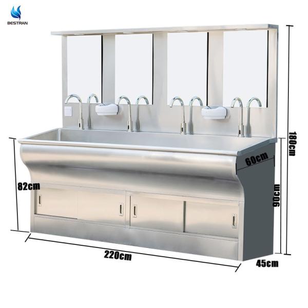 Stainless Steel Hospital Surgery Scrub Sink With Automatic Faucet Tap For Exam Room