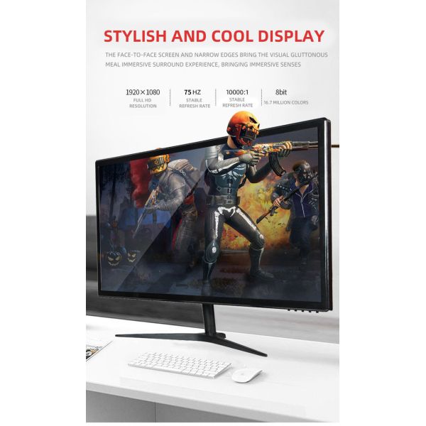 Черный 20 дюймовый 75 Гц безрамочный компьютерный монитор на стенке 250cd/m2