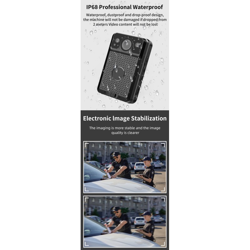 Wholesale 4G Noise Reduction Body Worn Camera with EIS CMOS Camera IP68 Waterproof Night Vision Portable Mini Camera for Record