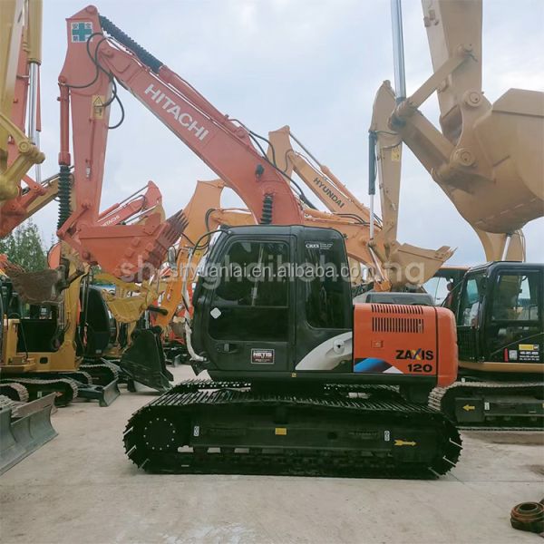 Excavadora de segunda mano Hitachi 120 con válvula hidráulica original y 66KW de potencia