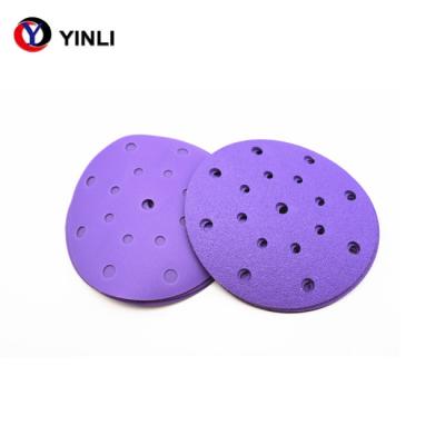 Furos de lixamento cerâmico do gancho de 6 polegada e da Grit With 17 dos discos 60 do laço