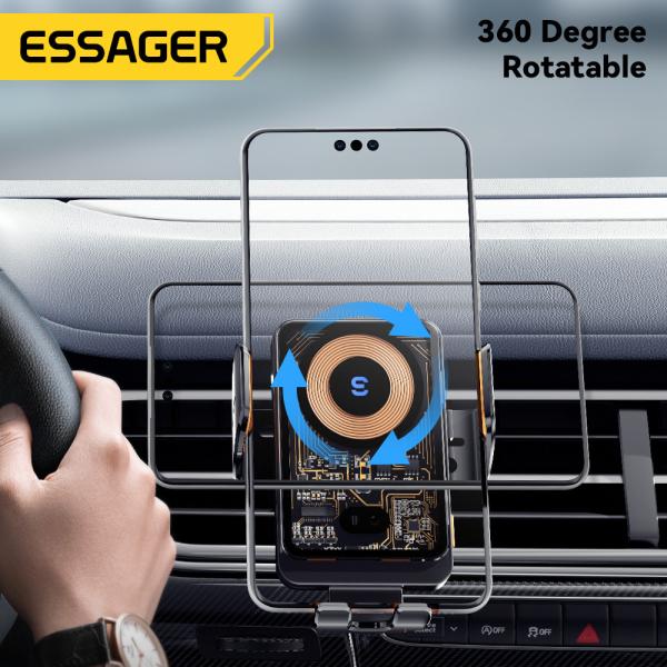 ESSAGER T11 Series Wireless Car Charger Holder Wireless Charging Phone Stand 5V/2A