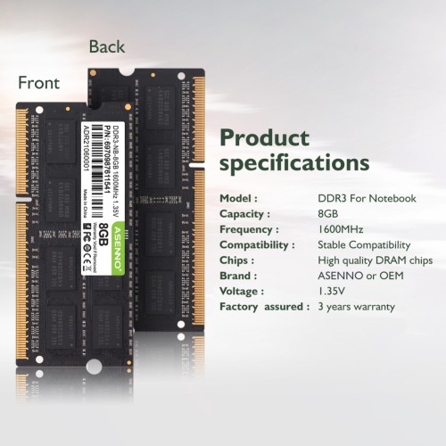 ASENNO DDR3 Memory Memory SODIMM Series