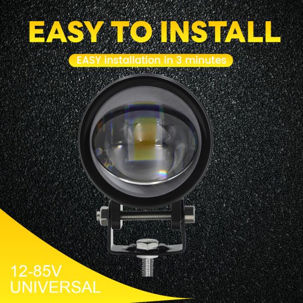 Aluminum White Yellow Direct Light 30V LED Spot Lights Motorcycle