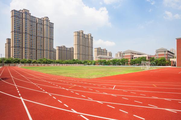 Red Synthetic Rubber Jogging Track All Weather Athletic Track Flooring