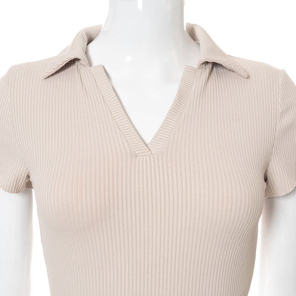 Polo Collar Hollow Backless High Waisted Maxi Dress Side Open