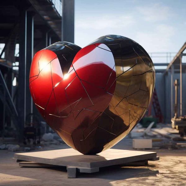 Weather-Resistant Stainless Steel Mirror Apple Sculpture Outdoor Garden Art Modern Patio Decor