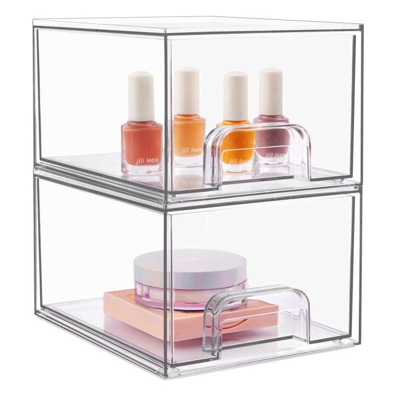 Hot Selling Transparent PET Pull Out Solid Cosmetic Organizer Stackable Cosmetic Lipstick Storage Box
