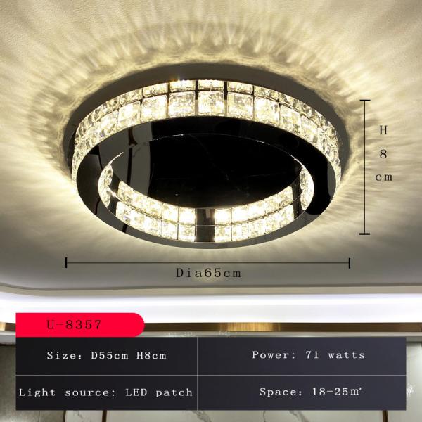 Modern Living Room Lamp Dining Room Led Ceiling Lamp Black Round Crystal Lamp(WH-CA-59)