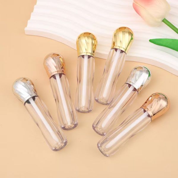 Gran cabeza de metal con cepillo de plástico de 4,5 ml tubo de esmalte labial de gama alta
