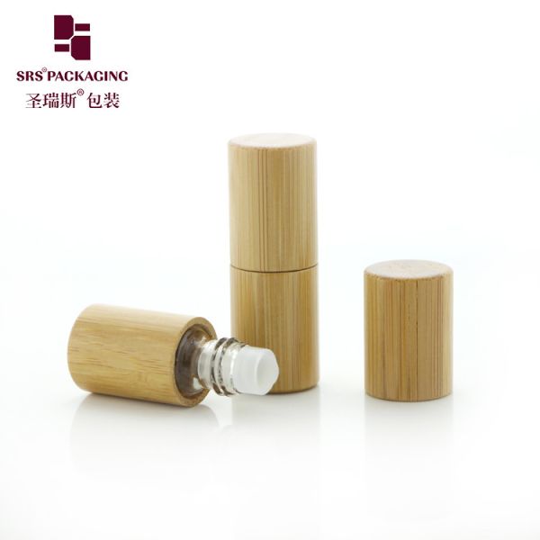 BG-2ML Real Natural Bamboo Roll On Bottle Inner Glass Bottle For Aroma Perfume Oil Glass Roller Ball Applicator