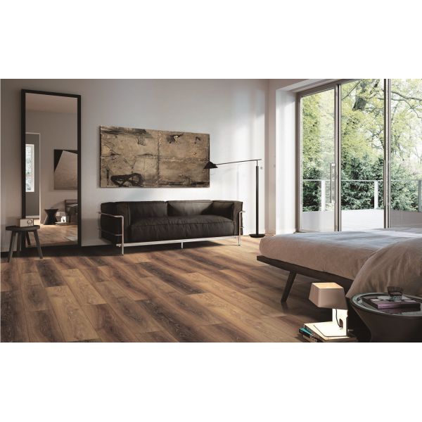 chêne blanc GKBM DM-W40034 de noyau de 5mm 4mm SPC de vinyle de charbon de bois rigide de planche