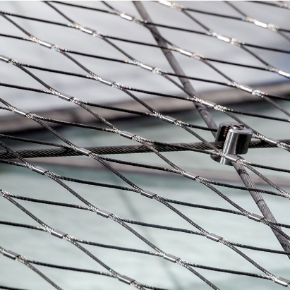 Flexible Stainless Steel Cable Mesh Diamond Opening 100*100 Rope Mesh Fence