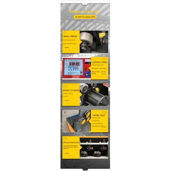 High Speed Iron Metal Stainless Steel Wire Straightener Cutter with Yellow Appearance