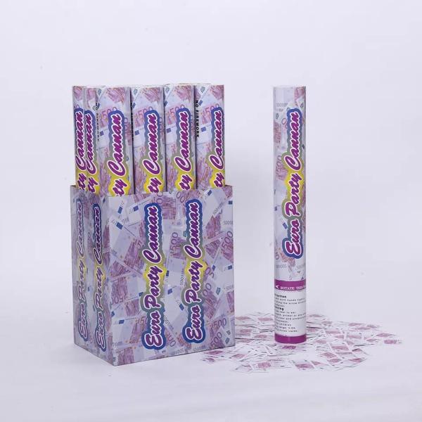 Decoração de festa EURO MONEY Party Confetti Cannon Popper 40cm
