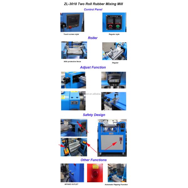 Laboratory Desktop Open Mixing Two Roll Mill Machine for PVC Silicone Rubber