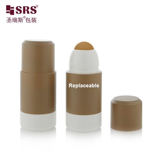 Logo Printing RPPE P -75ML Brown Roll On Bottle For Soothing Gel Container with Roller Ball Dispensing Type