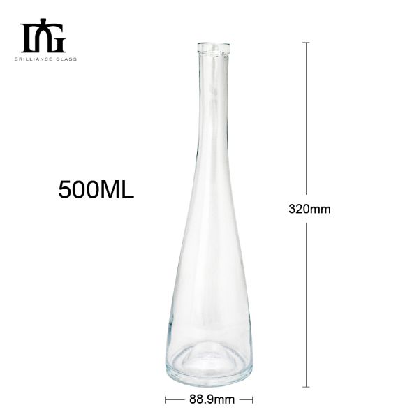 Direct 500ml Empty Clear Glass Alcohol Liquor Gift Bottles with Cork and Screw Cap