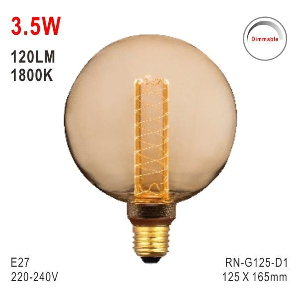 G125 Bulb, Deco Bulb, E27 LED Bulb, Fashionable Glass Bulb, Energy Saving Lamp