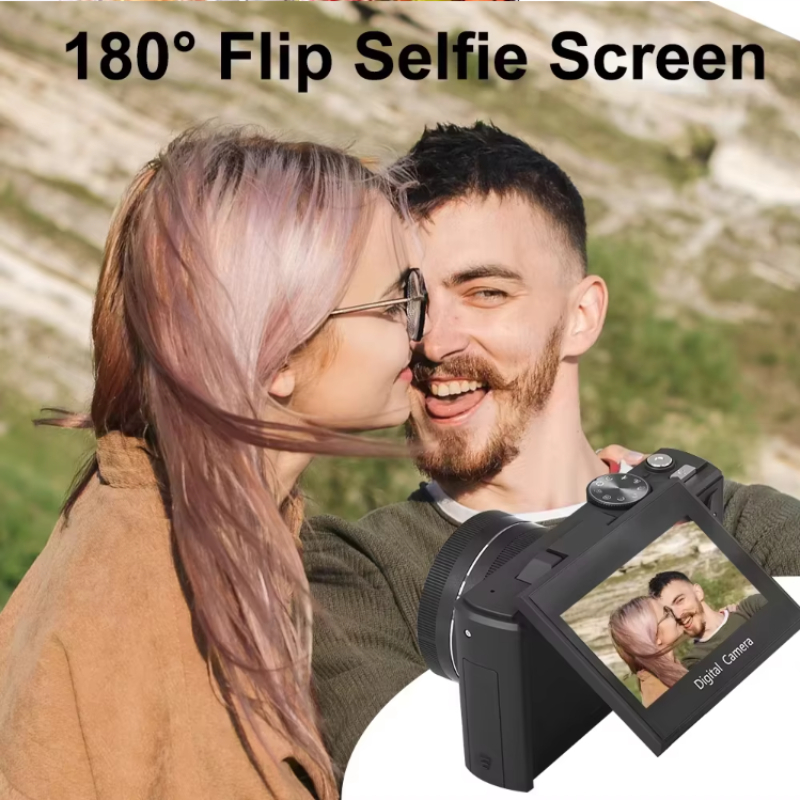 Compact Vlogging Camera 75MP 5K Digital Camera with AI Smart Face Tracking 180° Flip Screen 18X Zoom WiFi Auto Focus Vlogging